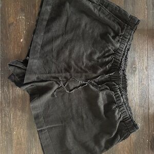 GAP Black Linen Drawstring Shorts